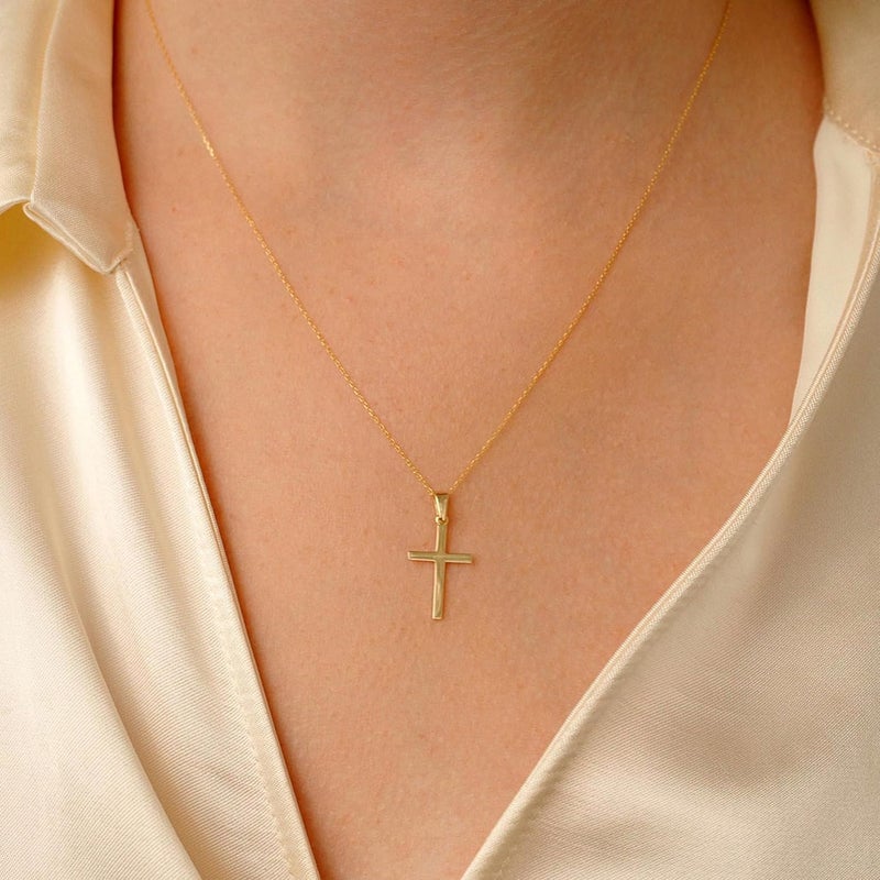 MONOZO Cross Necklace for Women, 14K Gold Plated, 16+2'/18+2' inches, Gold Cross Necklaces for Women, Trendy Gold Jewelry Gifts for Women - Image 5